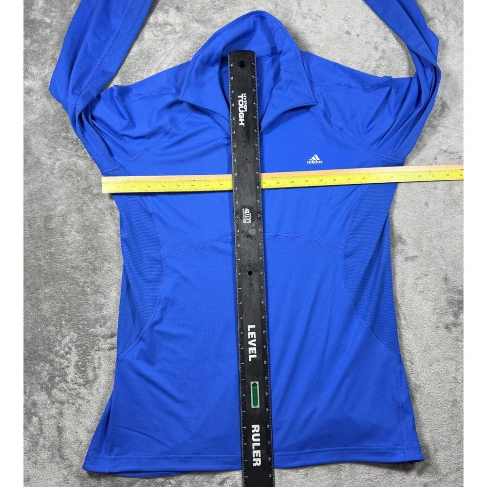 Adidas Climalite Quarter Zip Pullover Blue Womens XL Running Thumbholes AH6816
